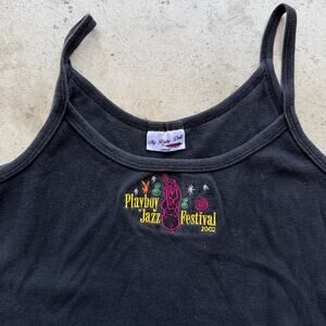 Vintage Y2K Playboy Jazz Festival 2002 baby doll Cami Tank Top Women’s L